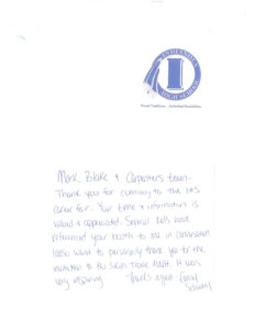 Indianola HS Thank You Note